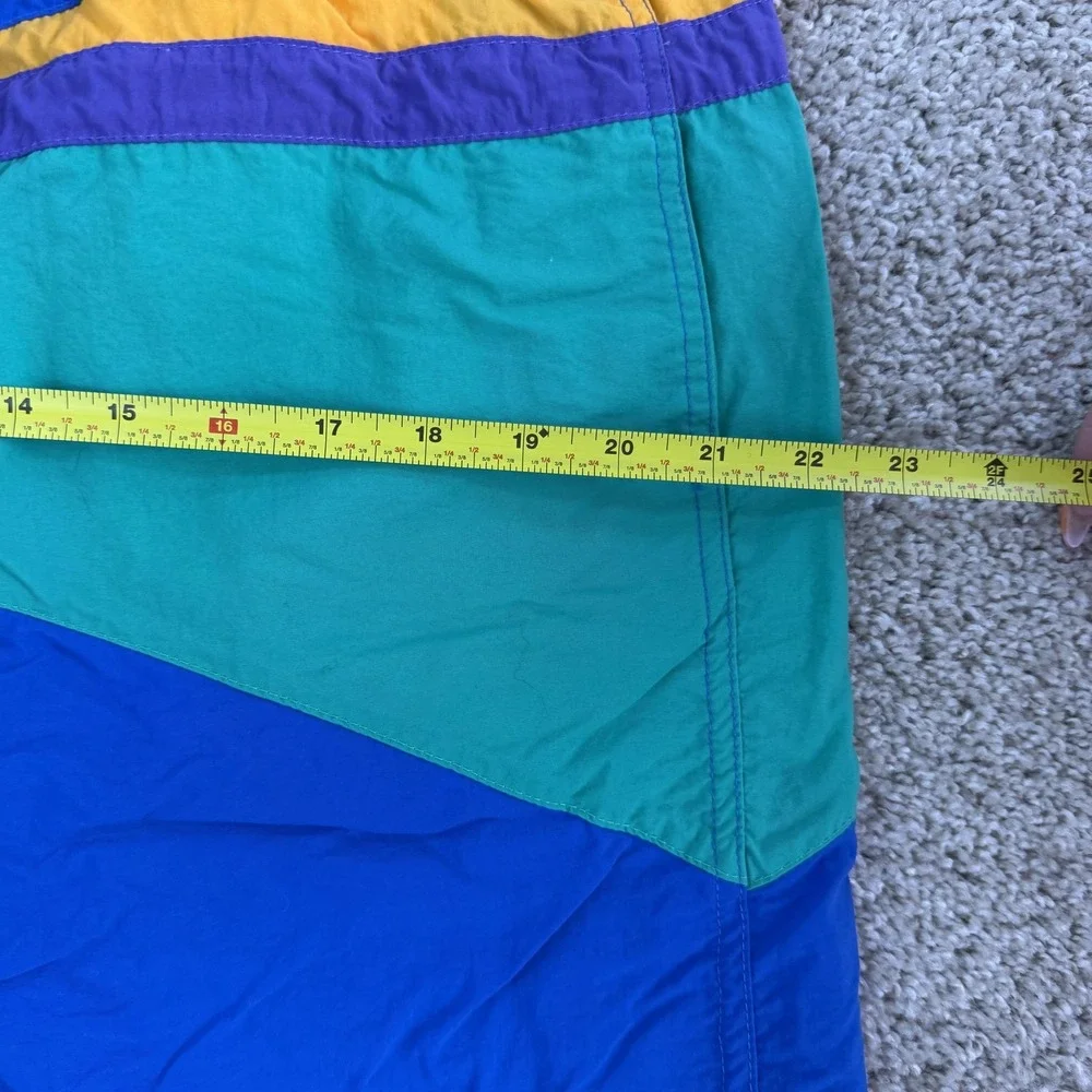 Vintage Colorblock Swim Shorts Mens XL Multicolor Mesh Lined Trunks Beach